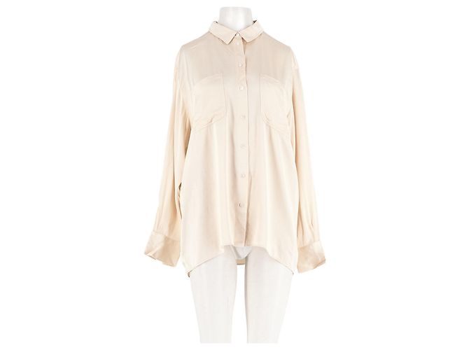 SéZane beige straight cut viscose shirt