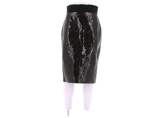 Saia de couro marrom Marc Jacobs