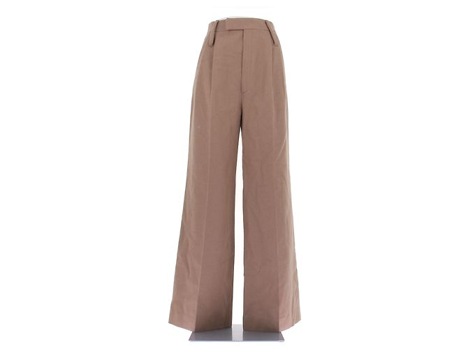 Autre Marque Pantalones marrones de lana Castaño