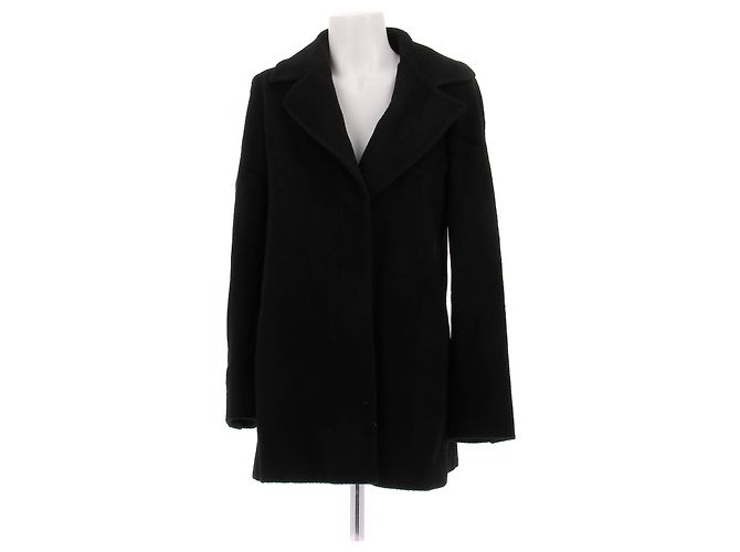 Max Mara Mantel Schwarz Viscose Größe 38