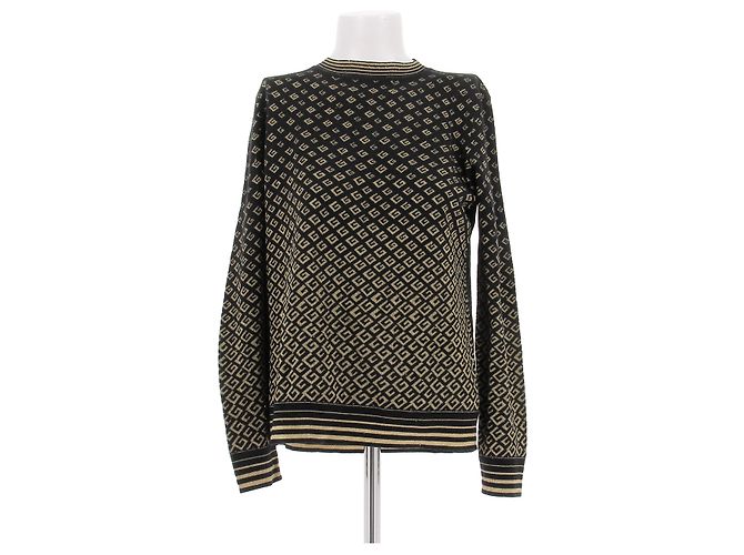Gucci Wollpullover mit GG-Muster Golden