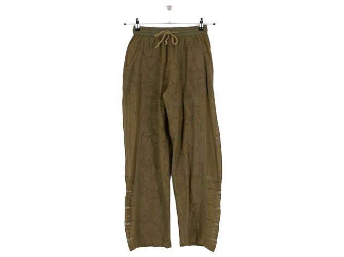 Autre Marque Pantalones de algodón caqui BAZISZT XS