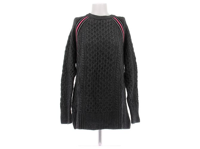 T By Alexander Wang Pull torsadé gris et rose