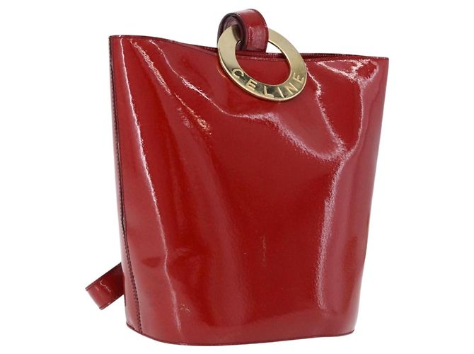 Céline CELINE Shoulder Bag Patent leather Red Gold