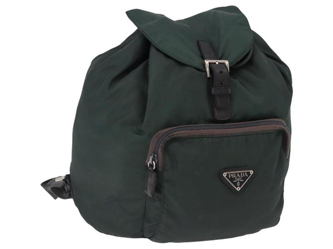 PRADA Rucksack Nylon Green Silver