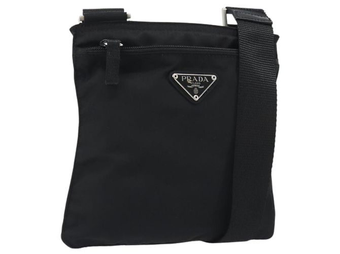 PRADA Bolsa de Ombro Nylon Black Silver