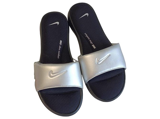 Nike Ultra Comfort 3 Ciabatte Argento Nero Silver hardware
