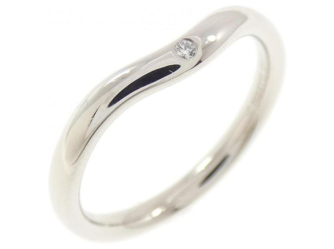 Tiffany & Co. Curved 1P Ring aus Platin