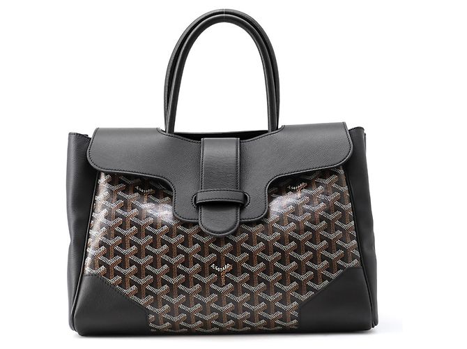 Goyard Saigon Lederhandtasche Schwarz