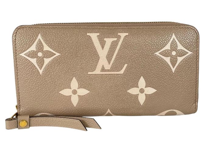 Zippy Louis Vuitton Bicolor Monogram Empreinte Long Wallet Beige