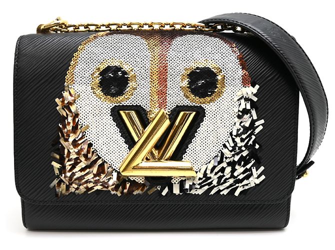 Borsa a tracolla Louis Vuitton Twist MM da donna Nero