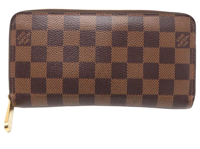 Louis Vuitton Damier Canvas Zippy Wallet Brown