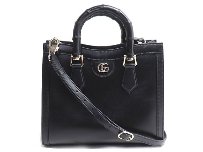 Saco Tote Gucci Diana Medium em Bambu Preto