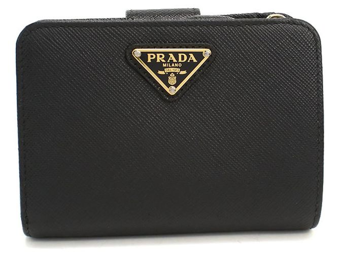 Saffiano Prada Black Leather Bi-Fold Wallet