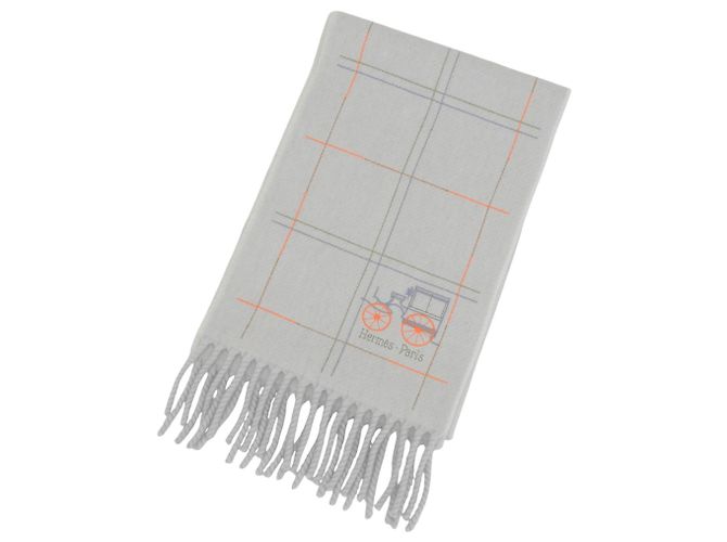 Hermès Stole en cachemire gris clair Hermes