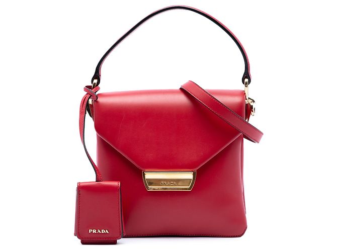 Bolso de solapa Prada Ingrid con asa superior rojo Roja