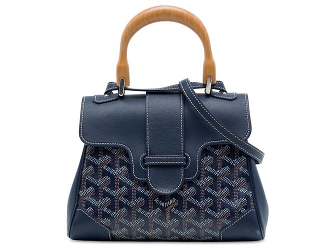 Goyard Blue Mini Goyardine Saigon Structured Bleu Bleu Marine