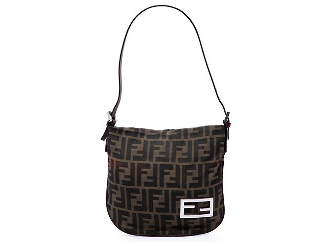 Borsa a tracolla Fendi Brown Zucca Canvas Marrone