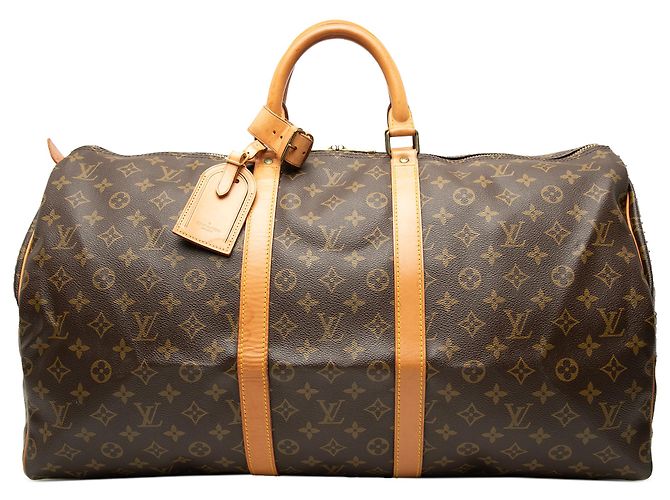 Louis Vuitton Brown Monogram Keepall 55 Marron