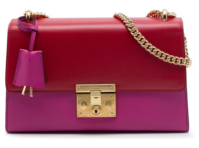 Padlock Borsa a tracolla Gucci Medium Bicolor in pelle rosa con lucchetto