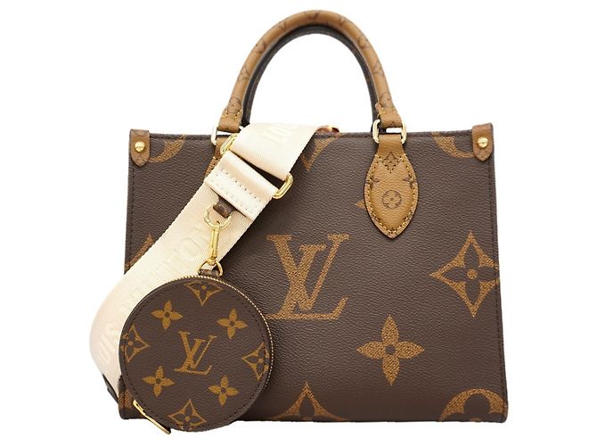Louis Vuitton Monogram Giant Reverse OnTheGo PM Handtasche Braun