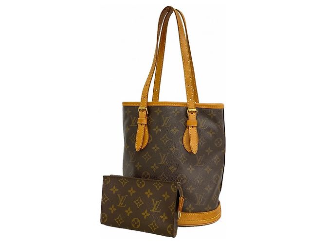 Borsa Tote Louis Vuitton Monogram Bucket PM Marrone