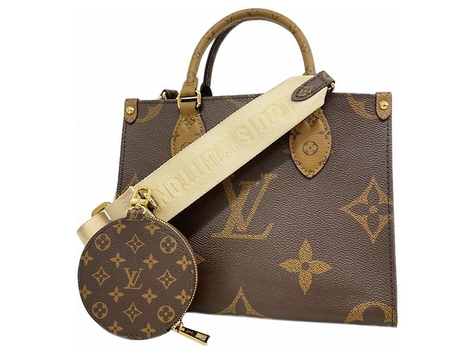 Sac à main Louis Vuitton Monogram Giant Reverse OnTheGo PM Marron