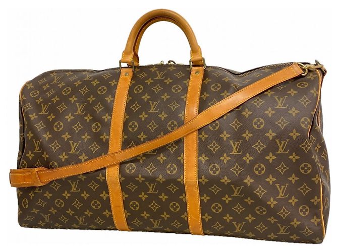Louis Vuitton Boston Monogram Keepall Bandoulière 60 Marrone