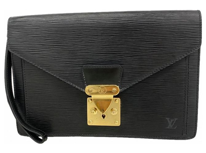 Borsa a pochette Louis Vuitton in pelle Epi Nero