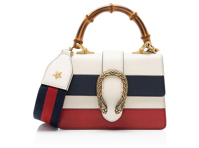 Gucci Mini Borsa a Mano Dionysus in Pelle e Bambù Blu