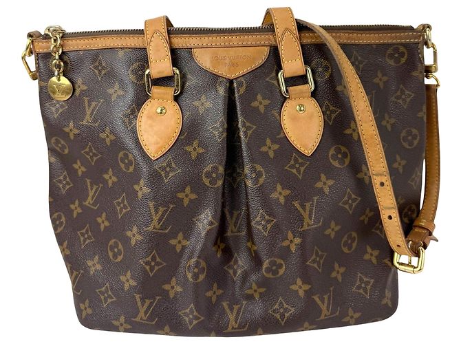 Borsa a mano e a tracolla Louis Vuitton Palermo PM Monogram Marrone