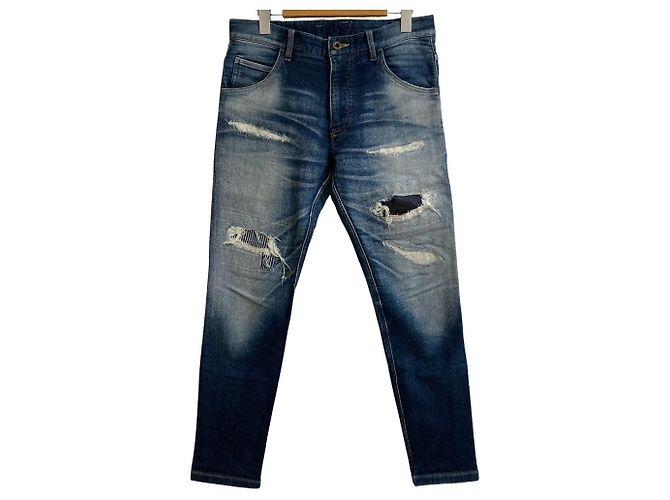Autre Marque wjk Denim-Hose mit engem Strick Blau