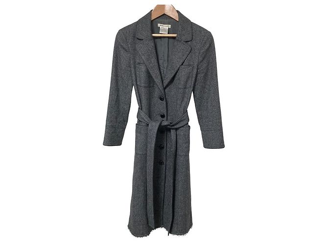 Autre Marque Rene Wool Long Coat Brown