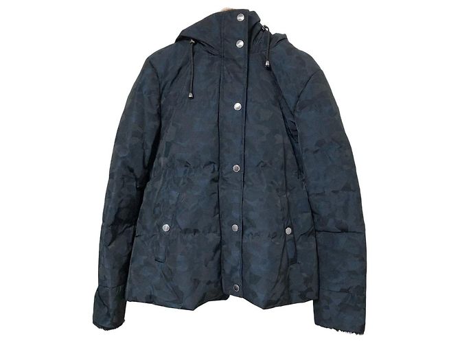 Autre Marque Spoom AGGIS Camouflage Jacquard Down Jacket Blue Navy blue