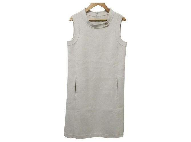 S Max Mara Angora Blend Wool Dress Beige