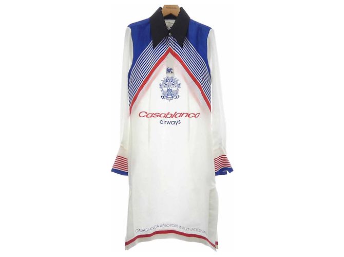 Autre Marque Casablanca Seidenkleid Weiß