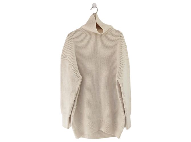 Autre Marque IENA Rollkragen Strickpullover Weiß Roh