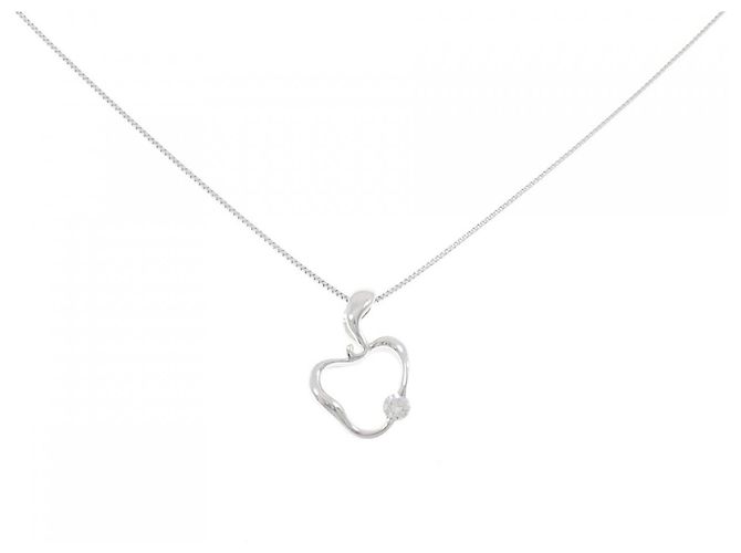 Autre Marque Collana in oro bianco K14 e diamanti Argento
