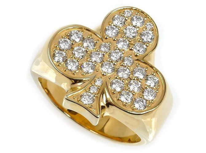 Autre Marque Anello Clover Diamond in K10YG D'oro