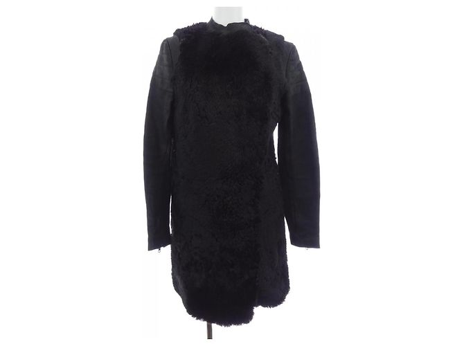 Céline Celine Shearling Coat Black