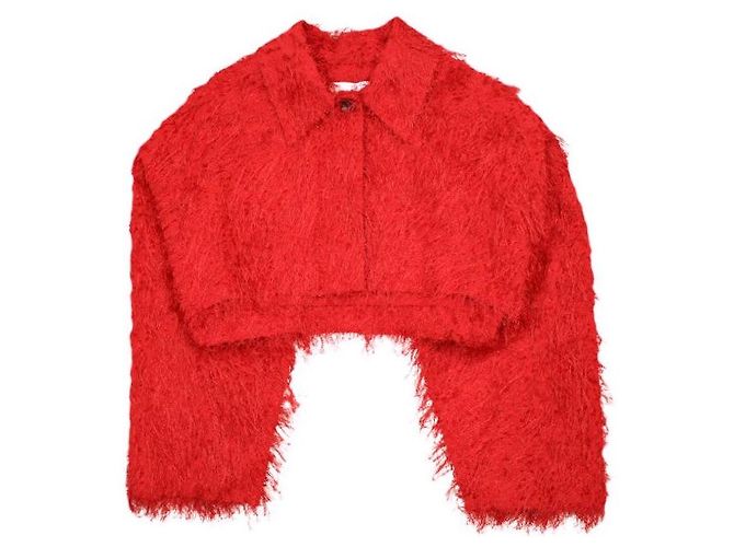 Autre Marque CLANE FRINGE SHORT JACKET Giacca in misto cotone Rosso