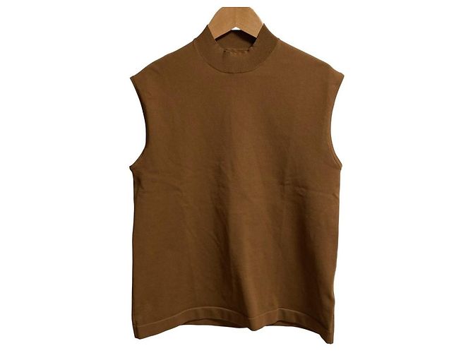 Autre Marque ADORE Basic ärmelloses Stricktop aus Polyester Braun