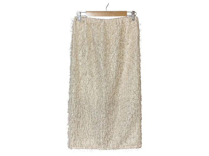 Autre Marque Falda de flecos Spick and Span Crudo