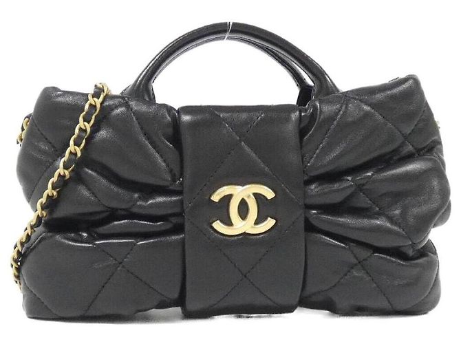 Borsa a tracolla Chanel in pelle d'agnello Nero