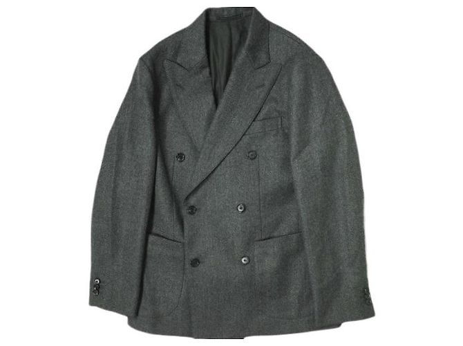 Autre Marque KAPTAIN SUNSHINE Double Breasted Jacket Wool Jacket Brown Dark grey