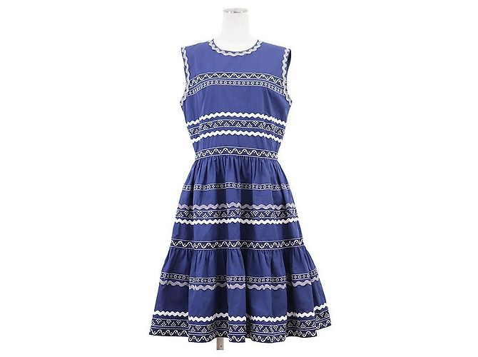 Vestido de algodón Louis Vuitton Monogram Flower Azul