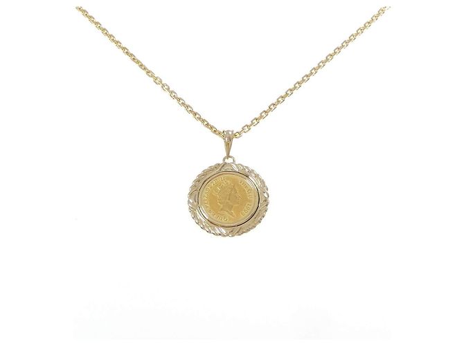 Autre Marque Collar de moneda Au750 Dorado
