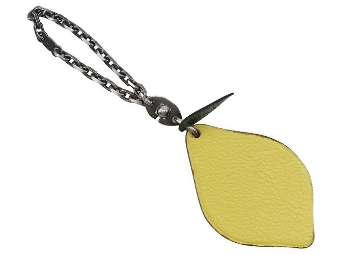Hermès Lemon Leather Bag Charm Yellow