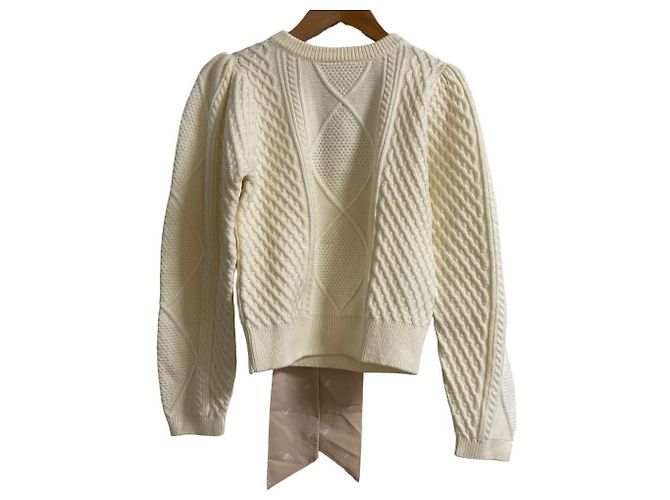 Autre Marque eimy istoire Strickpullover mit Schleife am Rücken Weiß