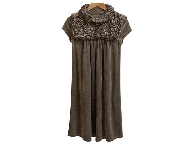 Emporio Armani Samtkleid Beige
